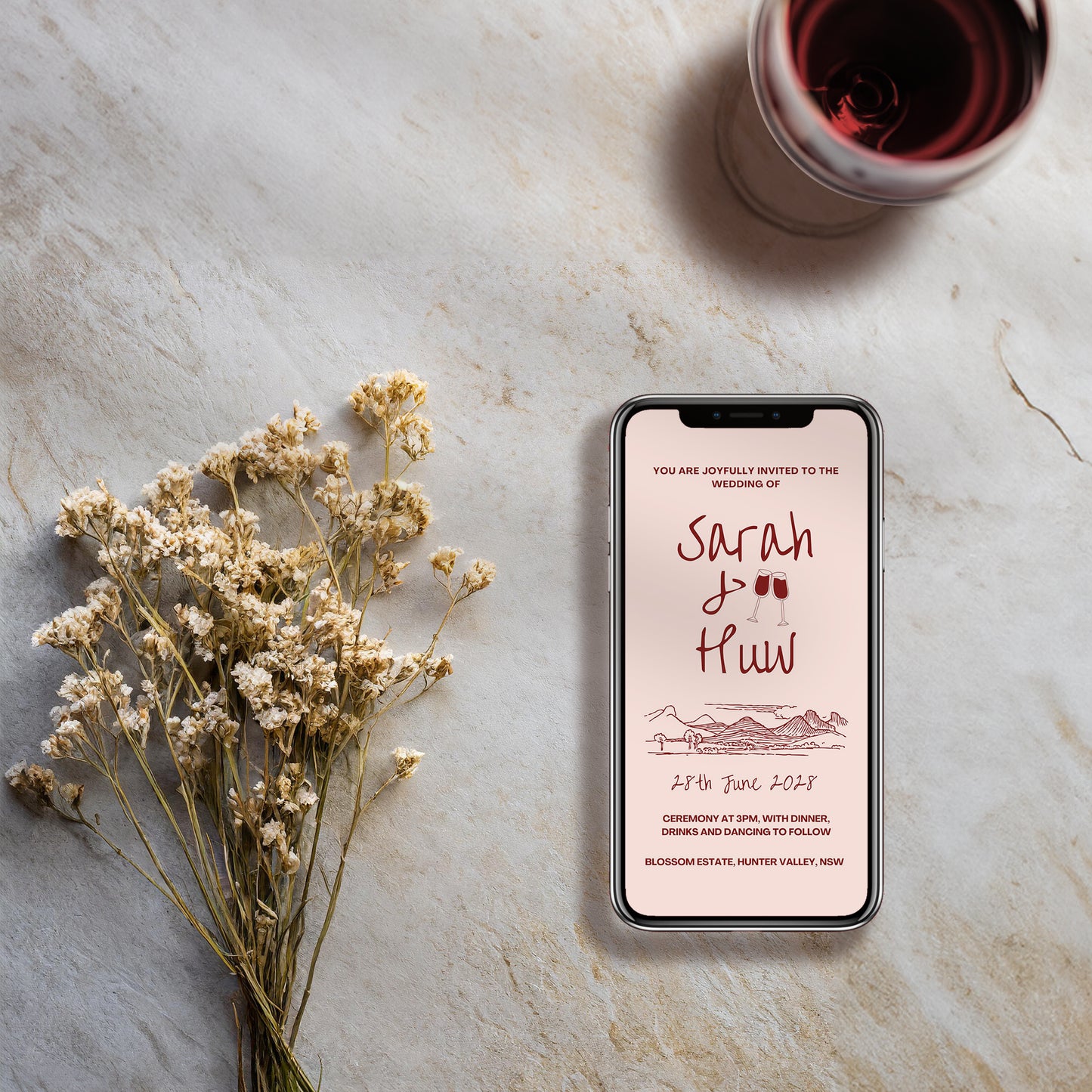 Digital Invite | Wine Country Kisses
