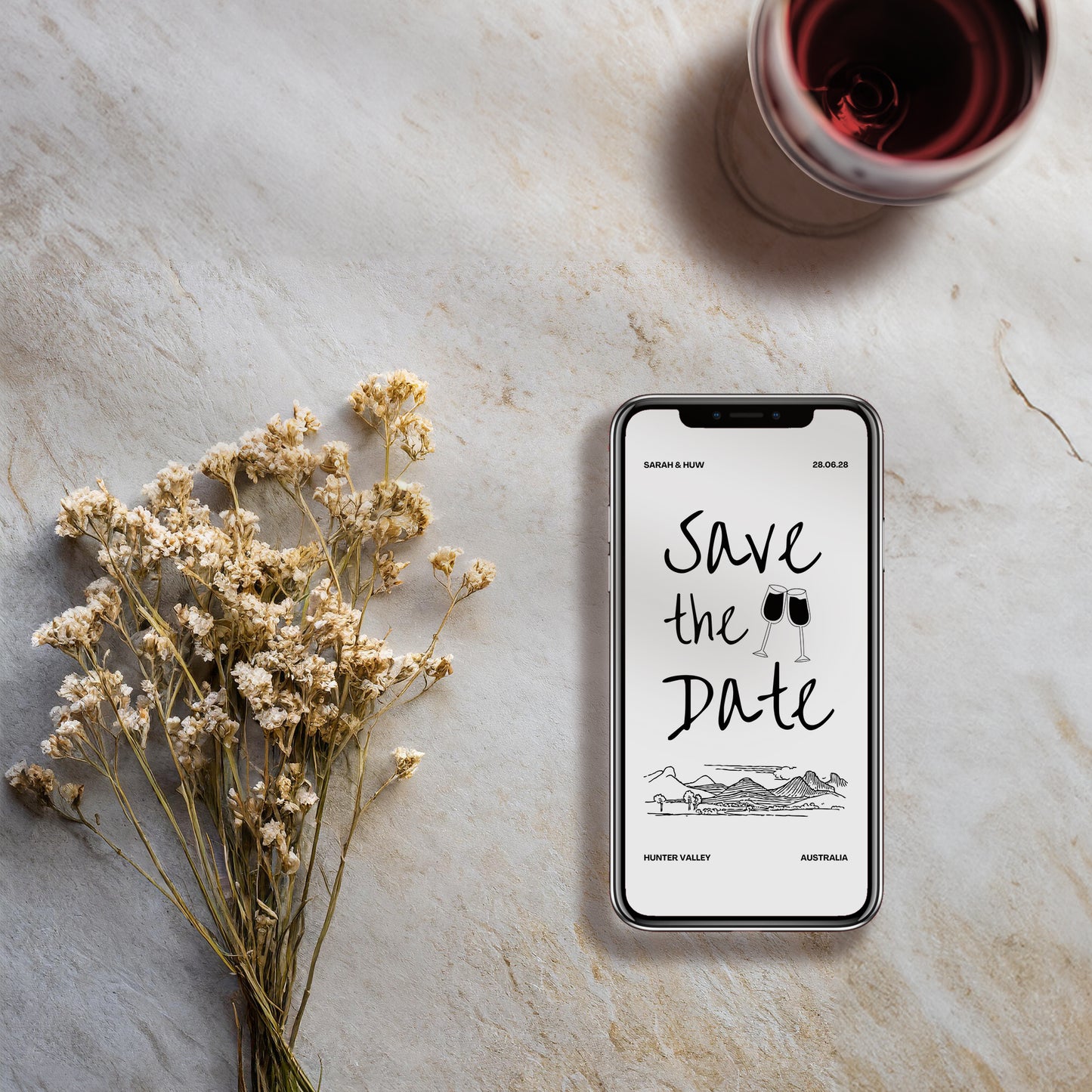 Digital Save the Date | Wine Country Kisses