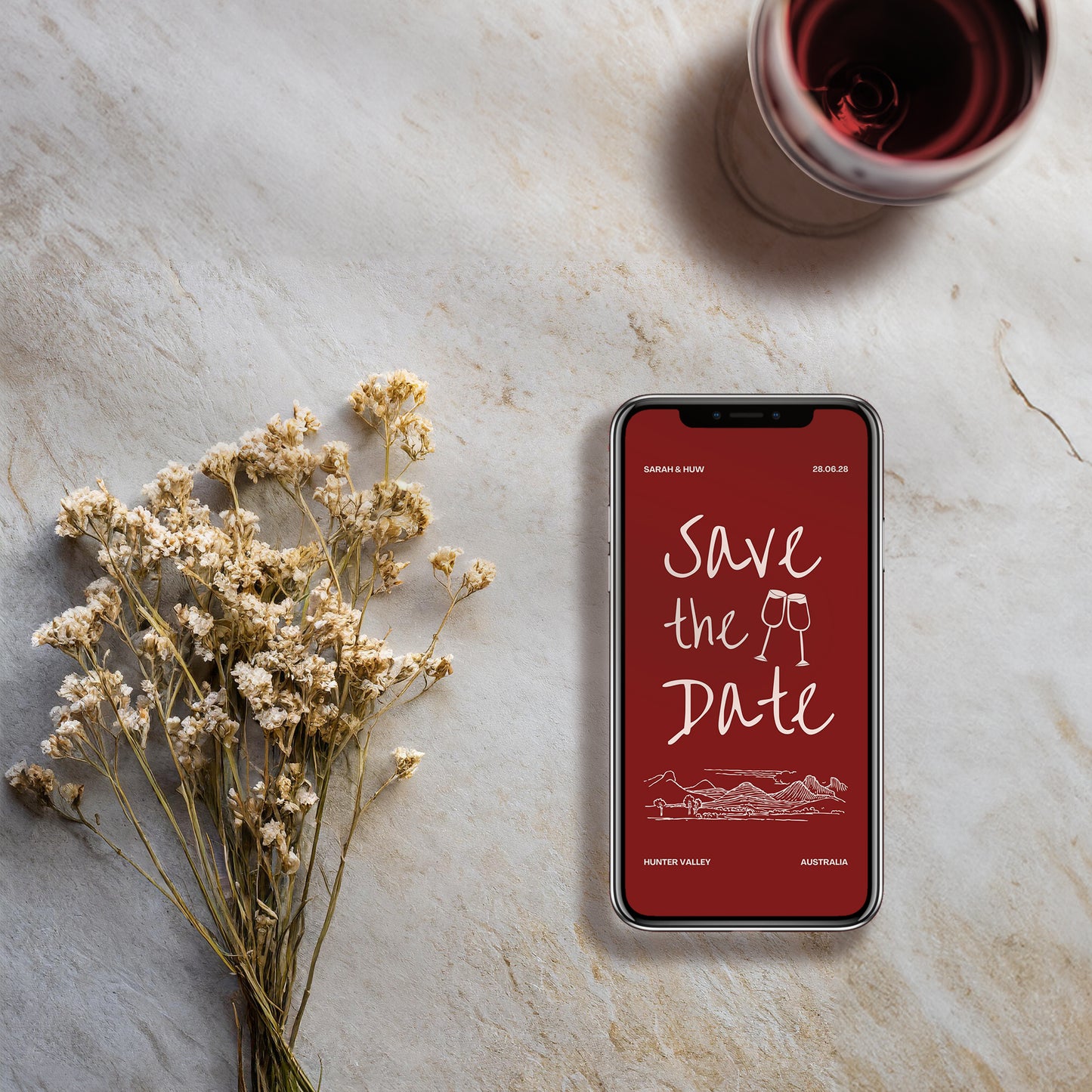 Digital Save the Date | Wine Country Kisses