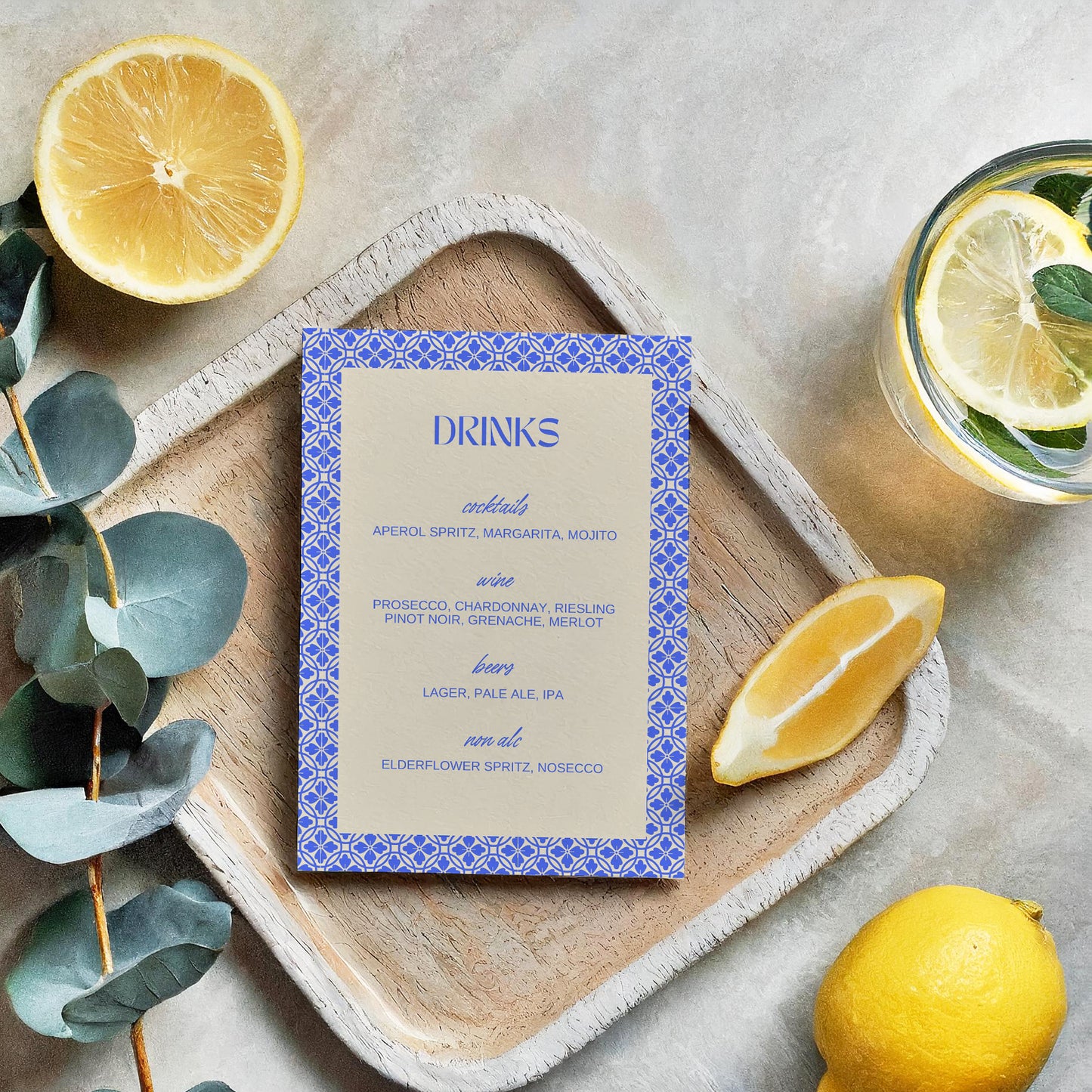 Drinks Menu | Limoncello Love Letters