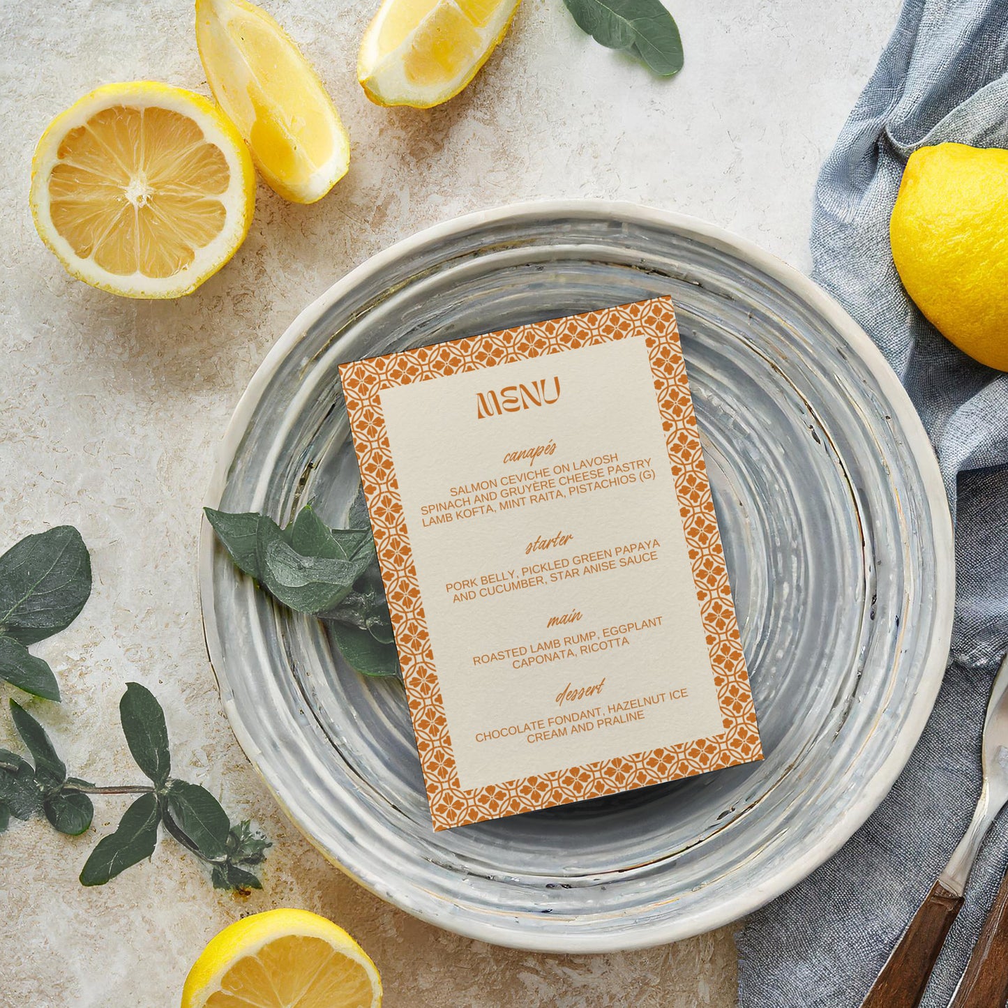 Food Menu | Limoncello Love Letters