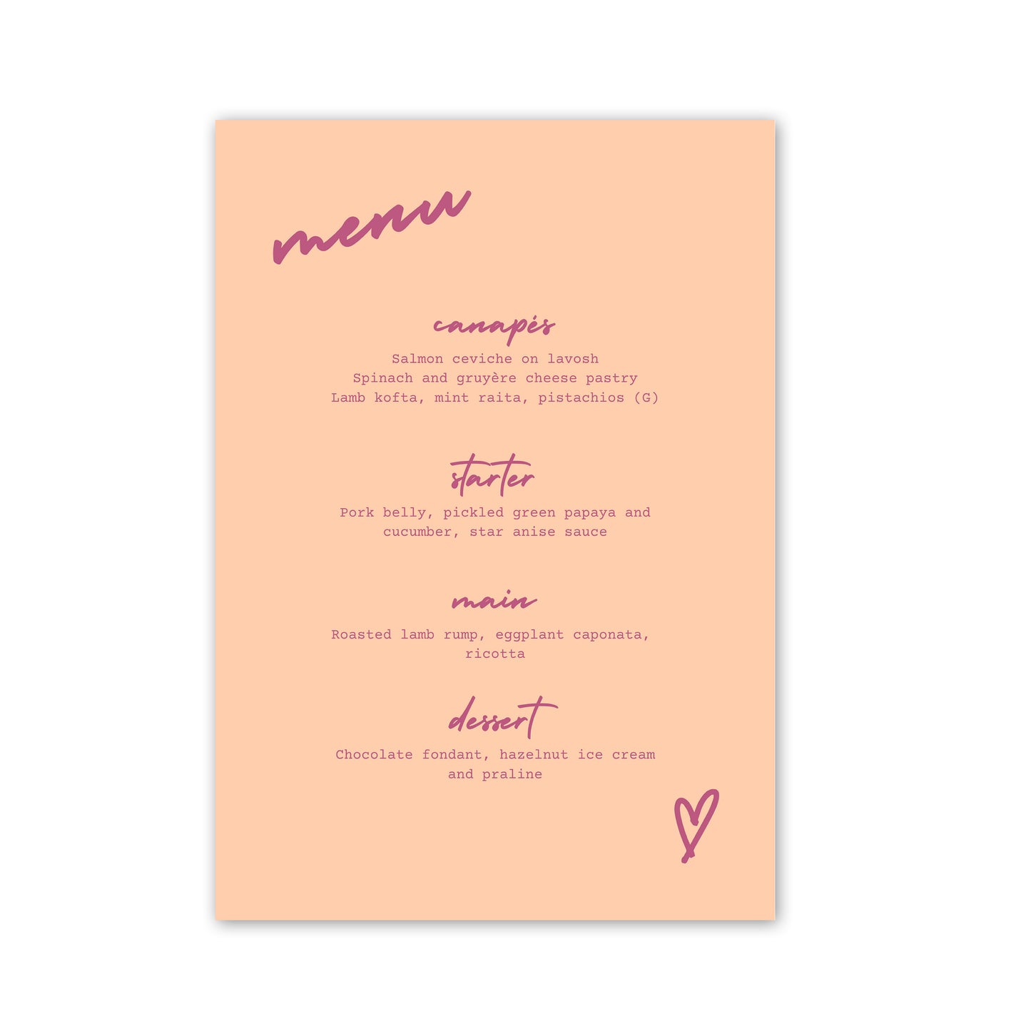 Food Menu | Cross My Heart