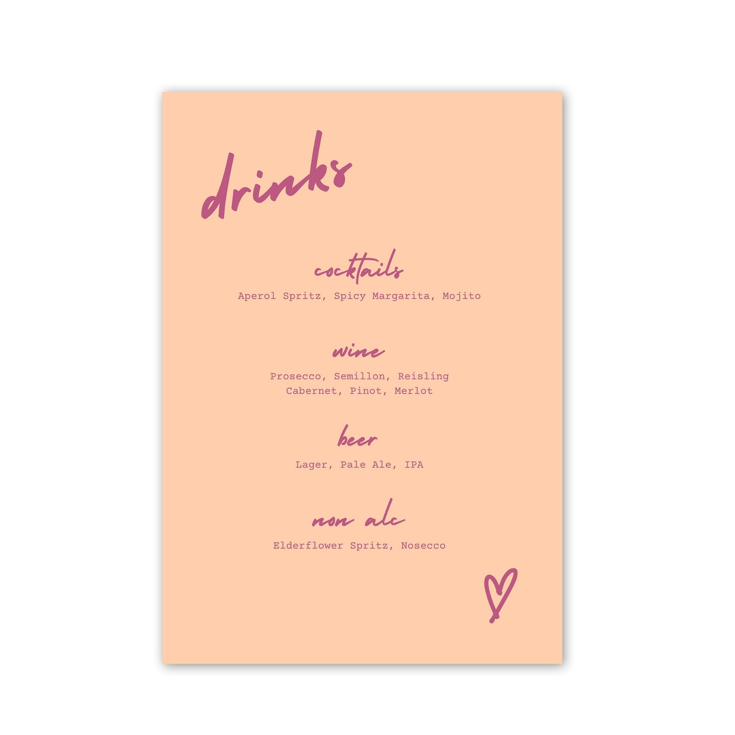 Drinks Menu | Cross My Heart