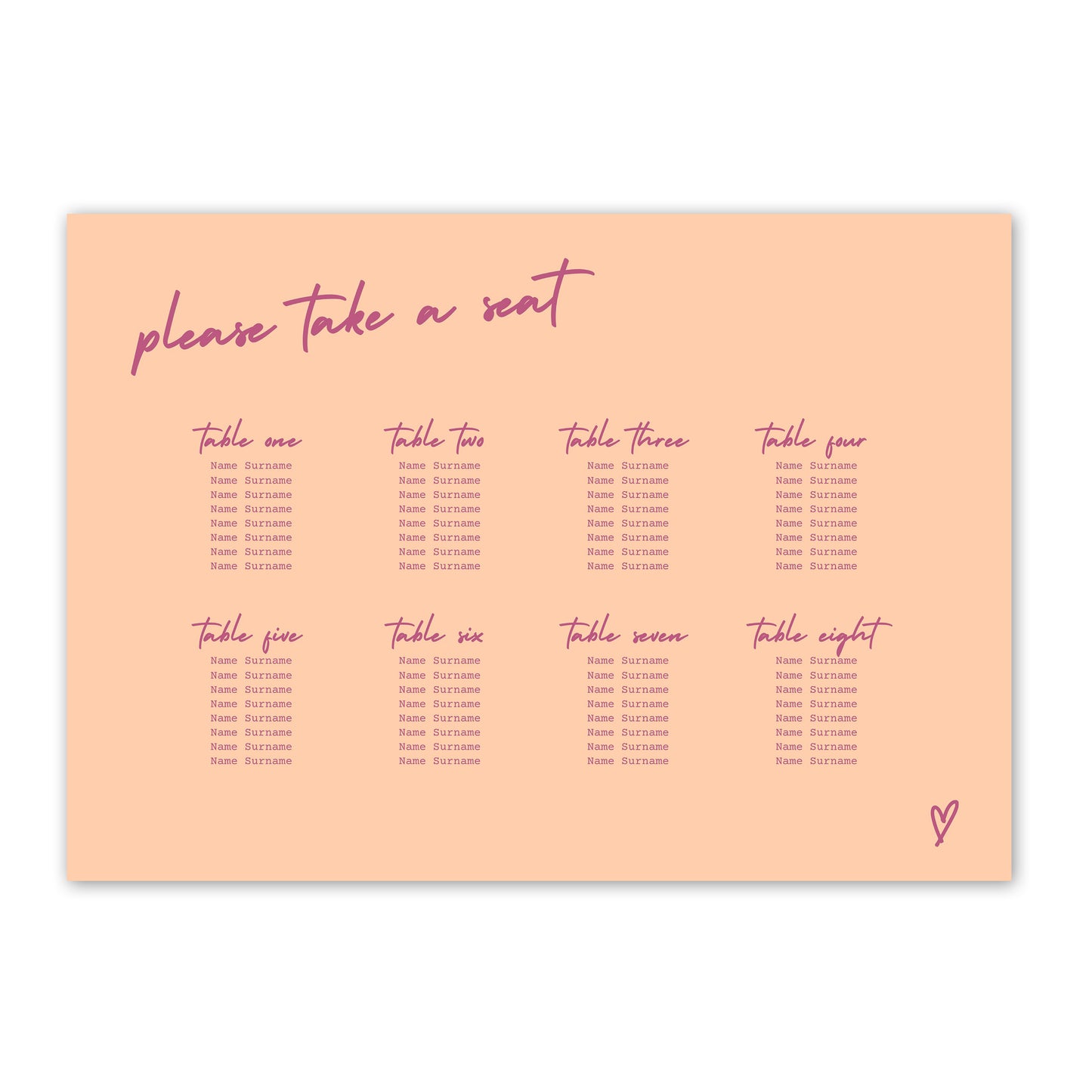Seating Plan | Cross my Heart