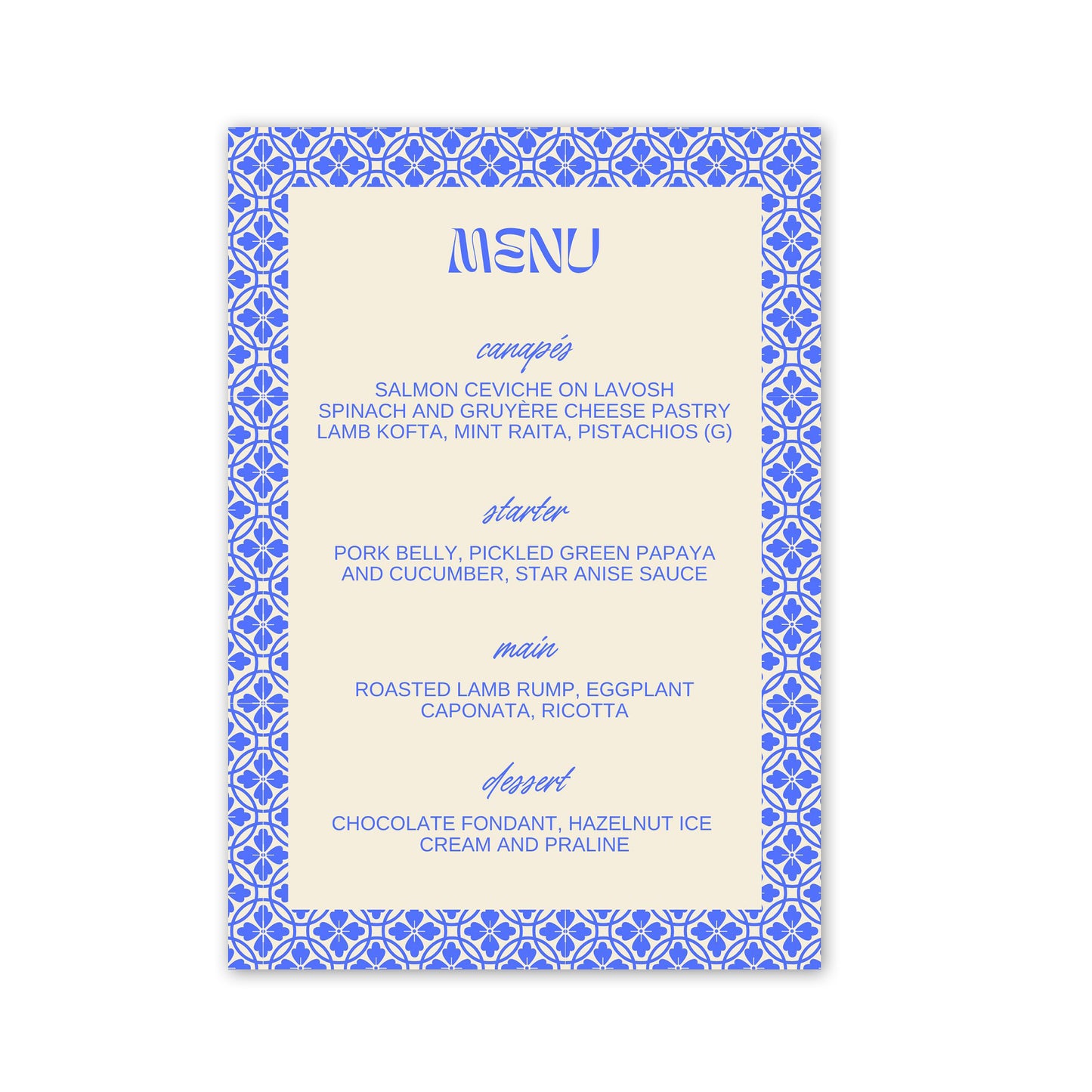 Food Menu | Limoncello Love Letters