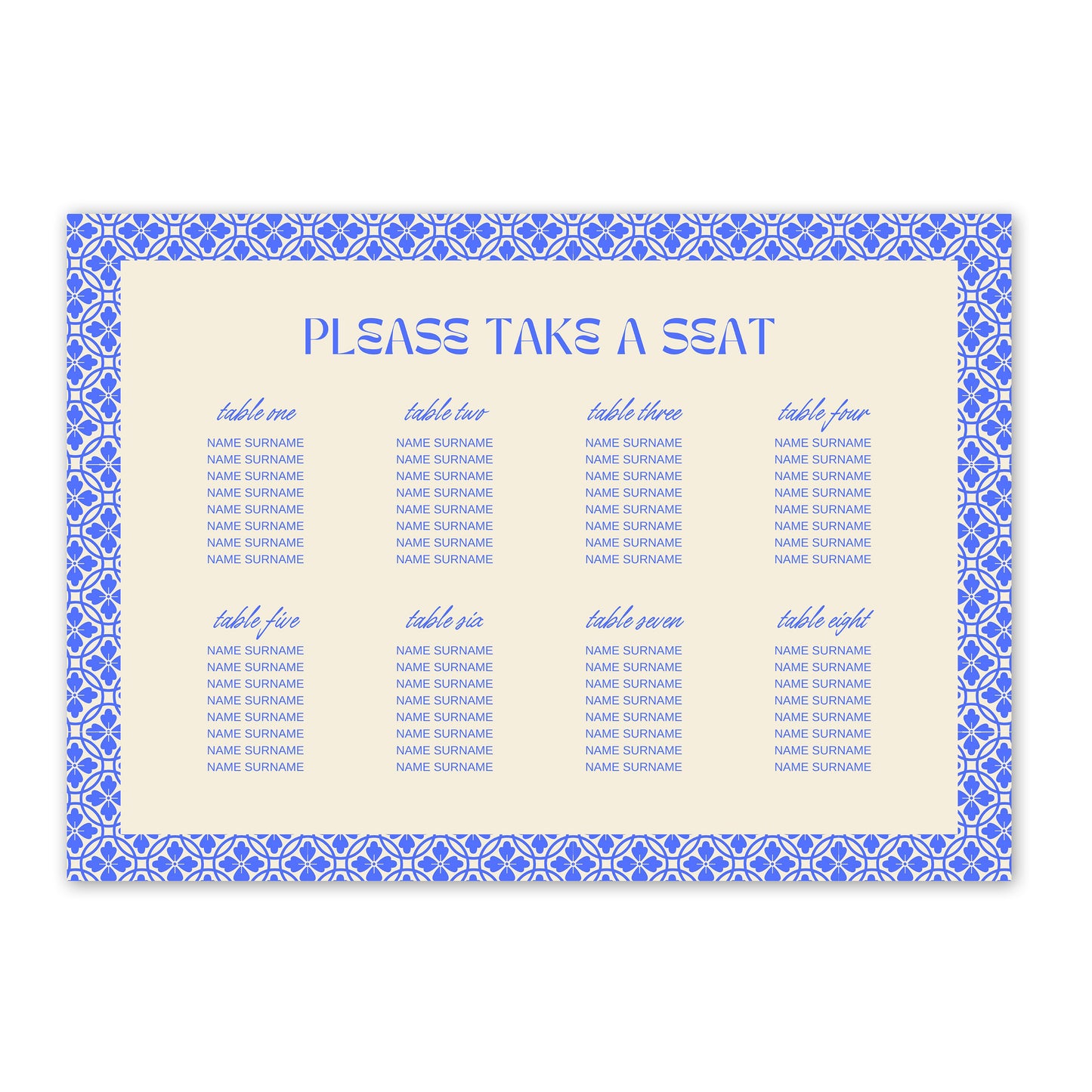 Seating Plan | Limoncello Love Letters