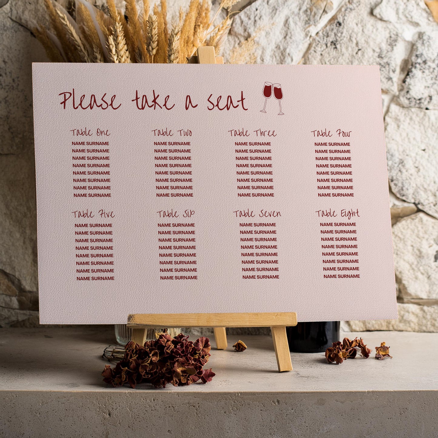 Seating Plan | Wine Country Kisses