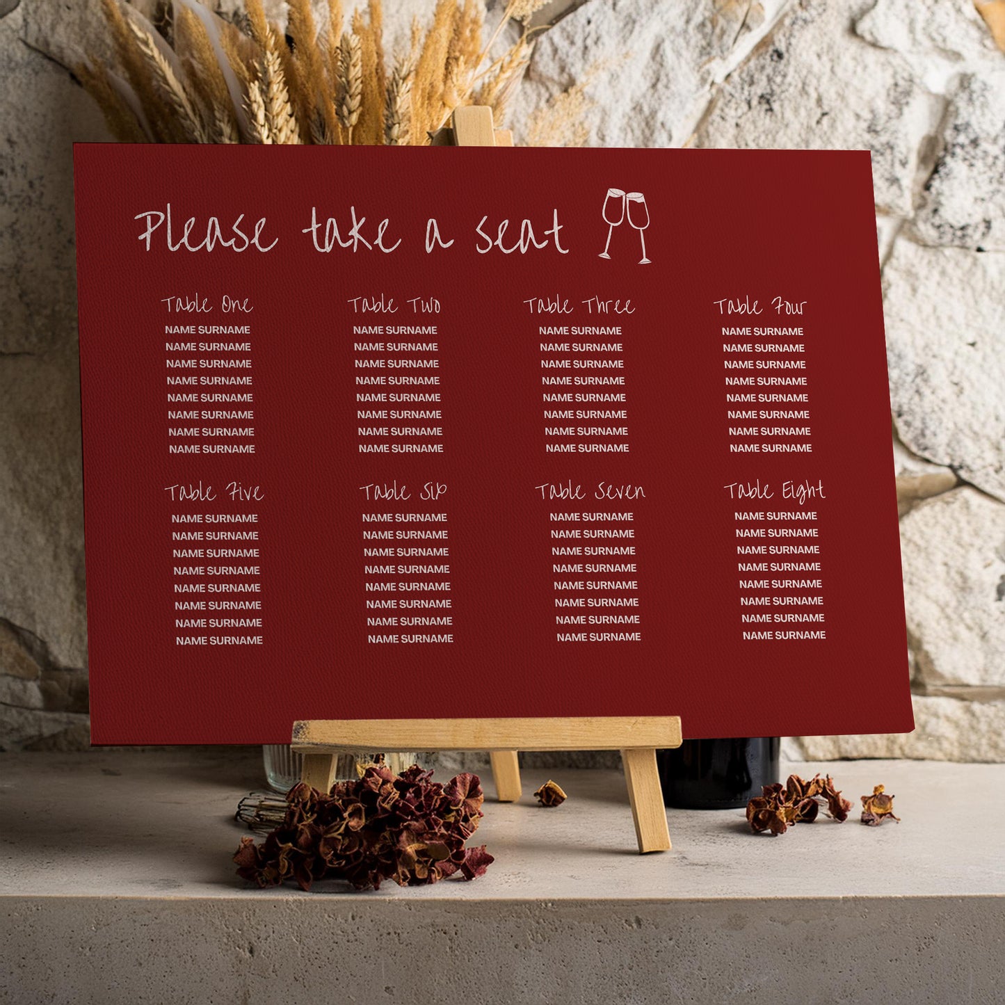 Seating Plan | Wine Country Kisses