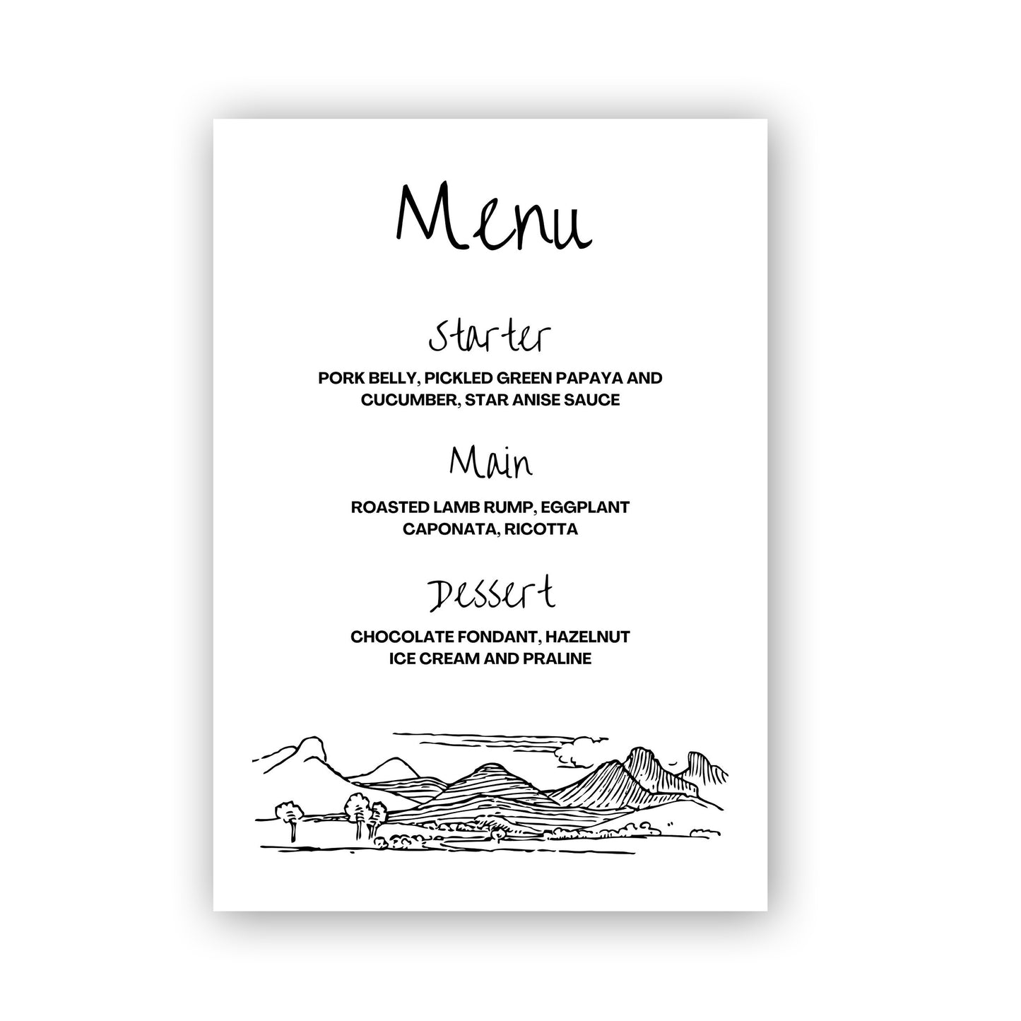 Food Menu | Wine Country Kisses