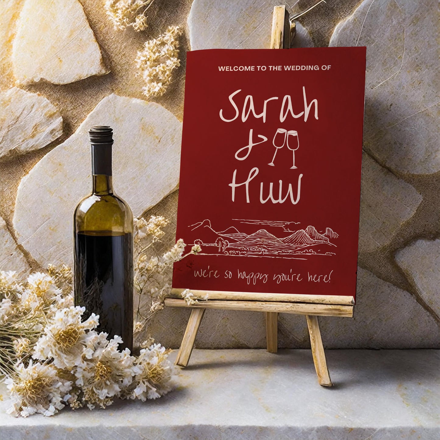 Welcome Sign | Wine Country Kisses