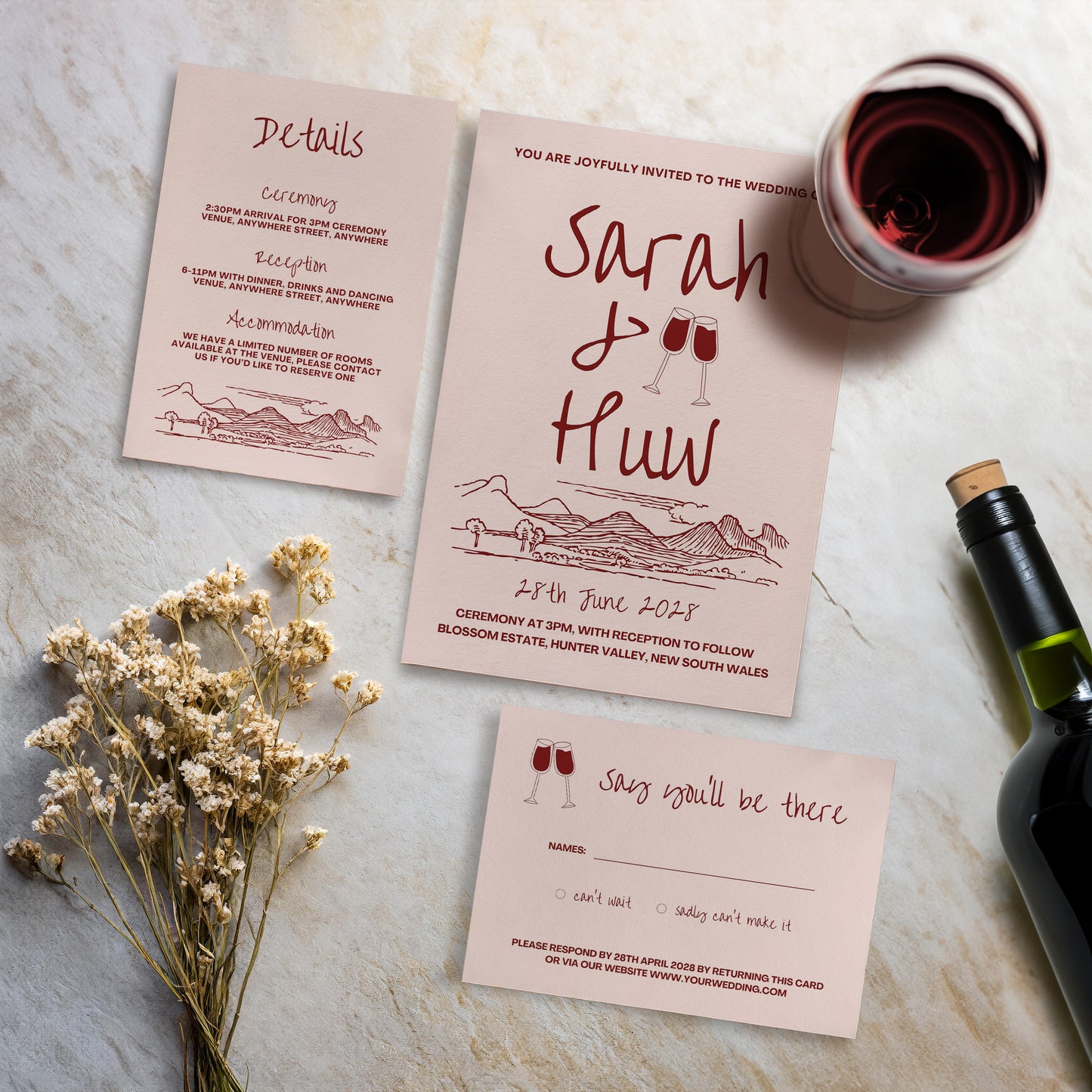 Invite Set | Wine Country Kisses