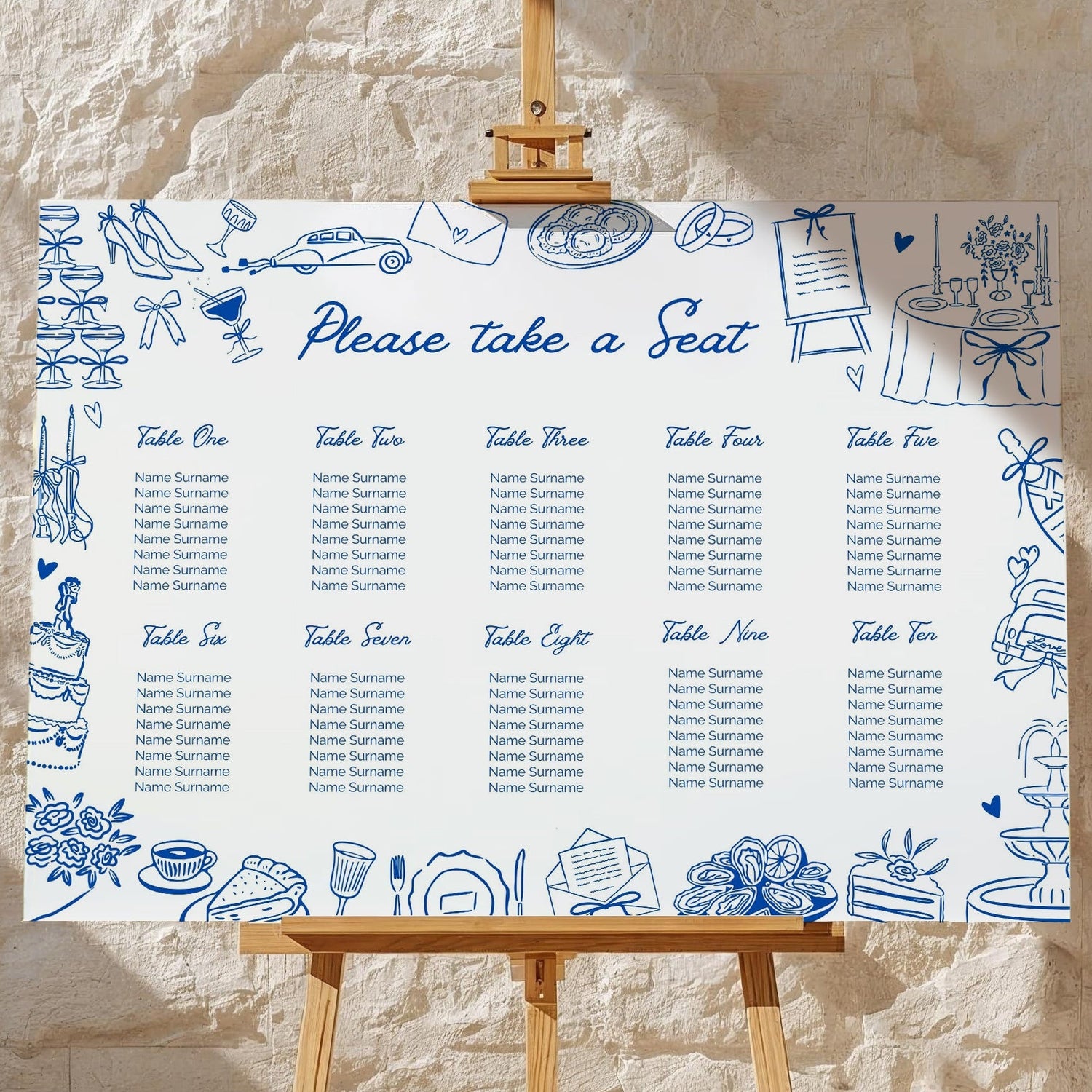 Editable Wedding Seating Plan Templates