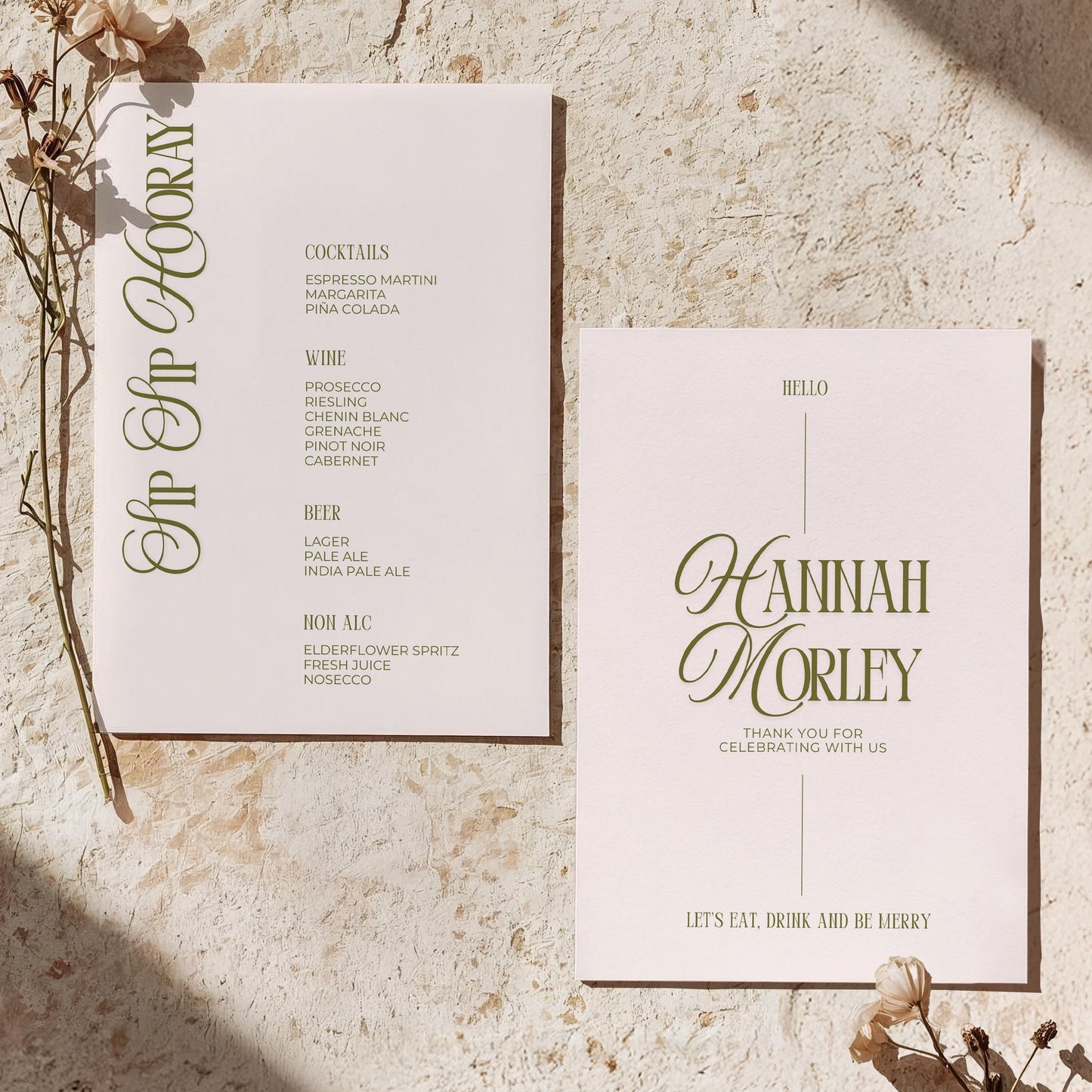 Drinks Menu (A5) | The Perfect Match