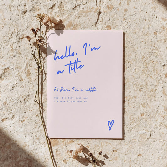 Blank Portrait Sign | Cross My heart