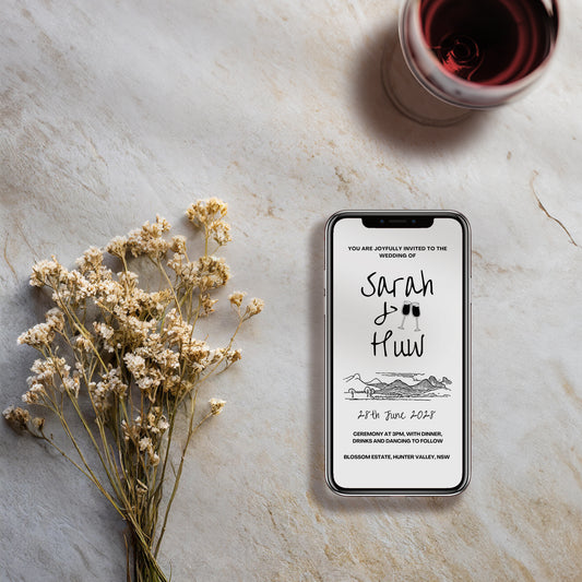 Digital Invite | Wine Country Kisses