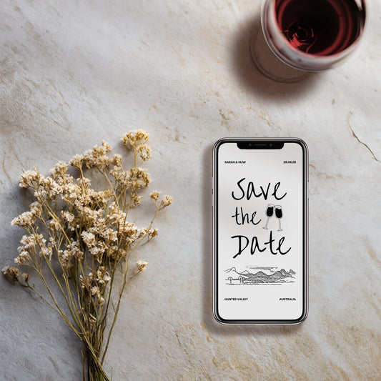 Digital Save the Date | Wine Country Kisses