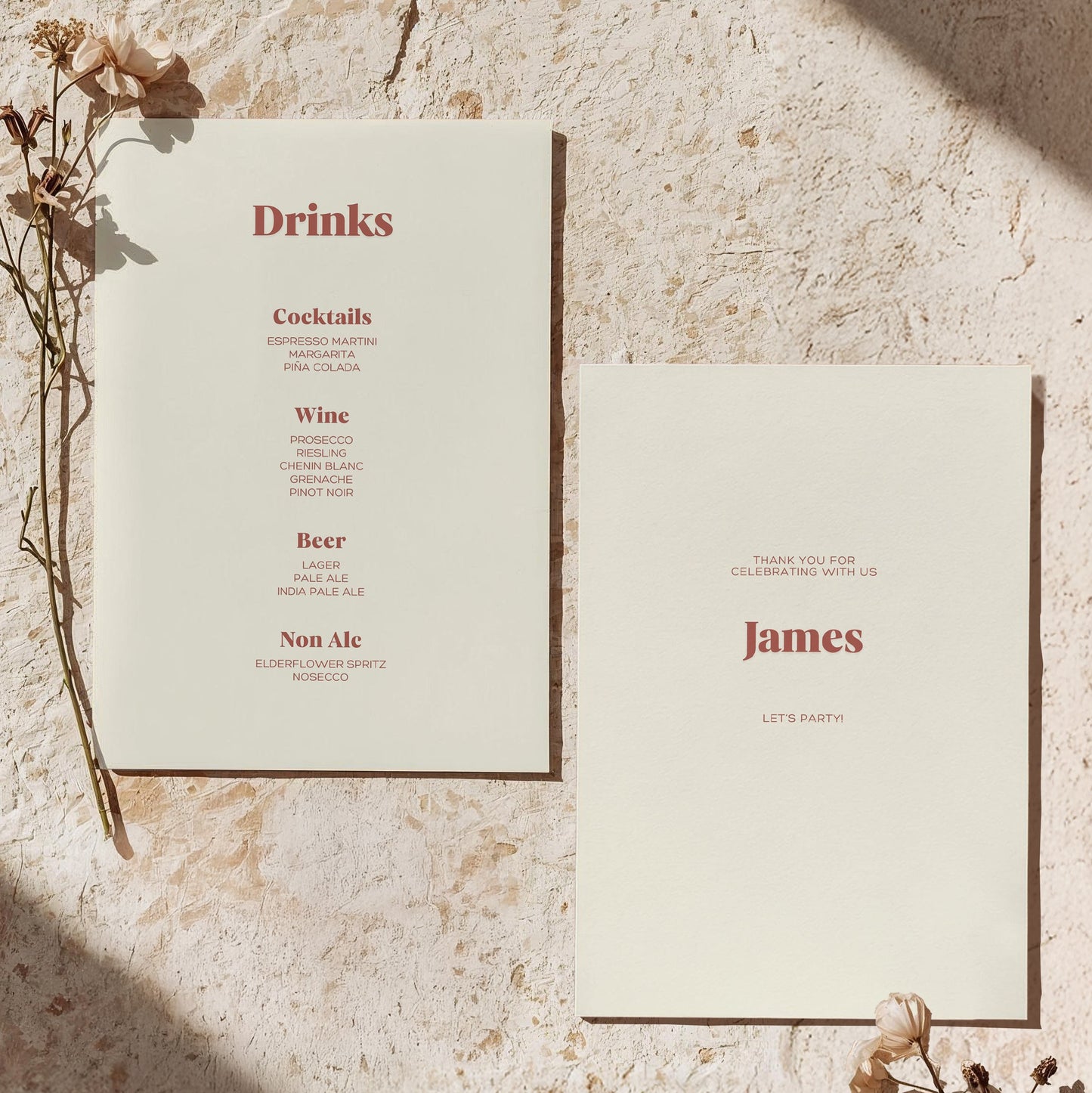 Drinks Menu (A5) | Head Over Heels