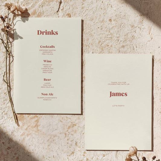 Drinks Menu (A5) | Head Over Heels