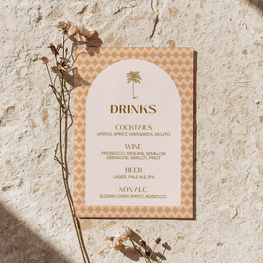 Drinks Menu | Palm Tree Promises