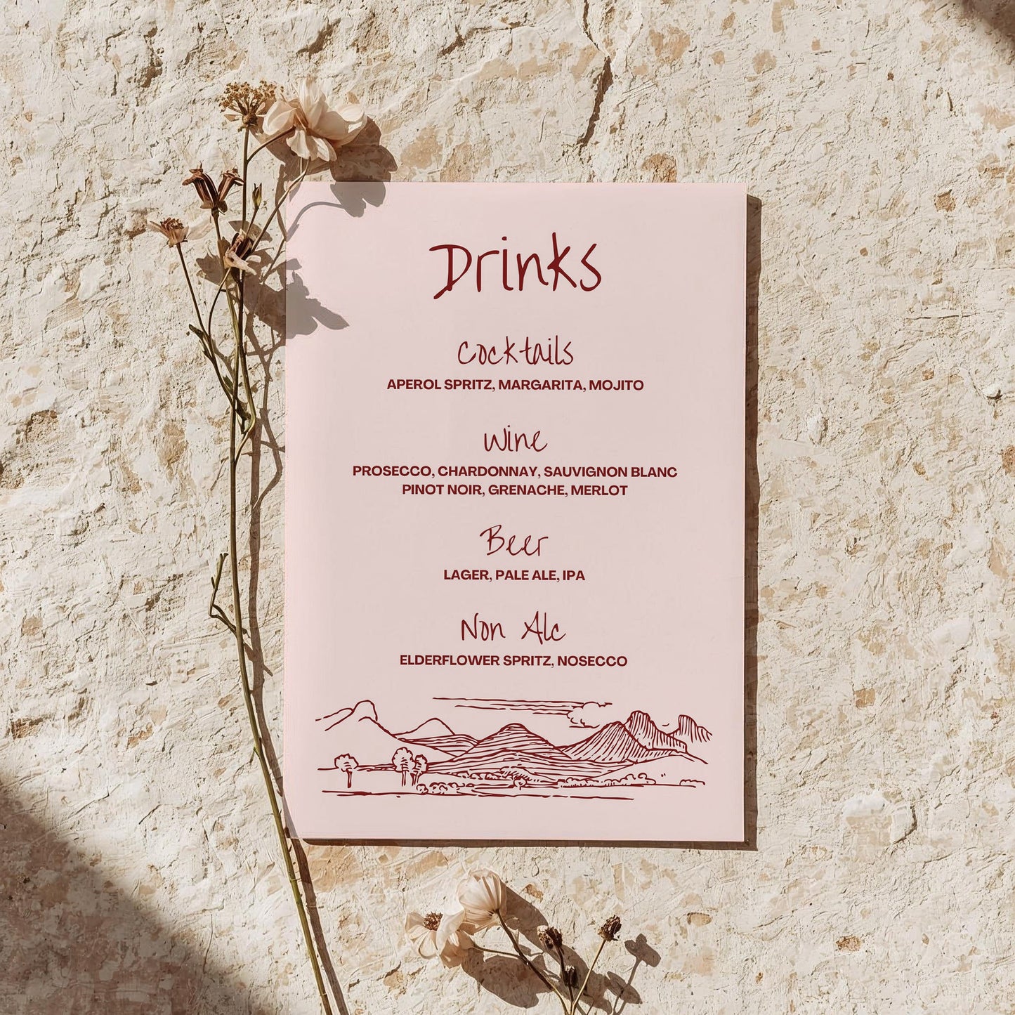 Drinks Menu | Wine Country Kisses