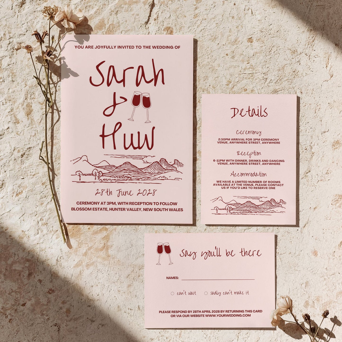 Invite Set | Wine Country Kisses