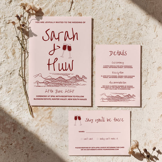 Invite Set | Wine Country Kisses
