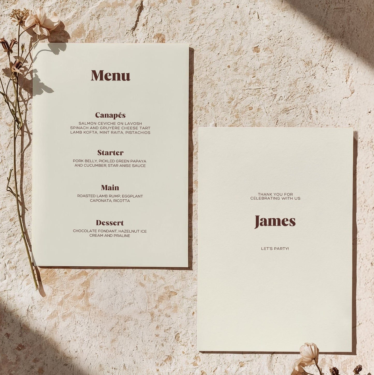 Food Menu (A5) | Head Over Heels