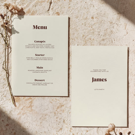 Food Menu (A5) | Head Over Heels