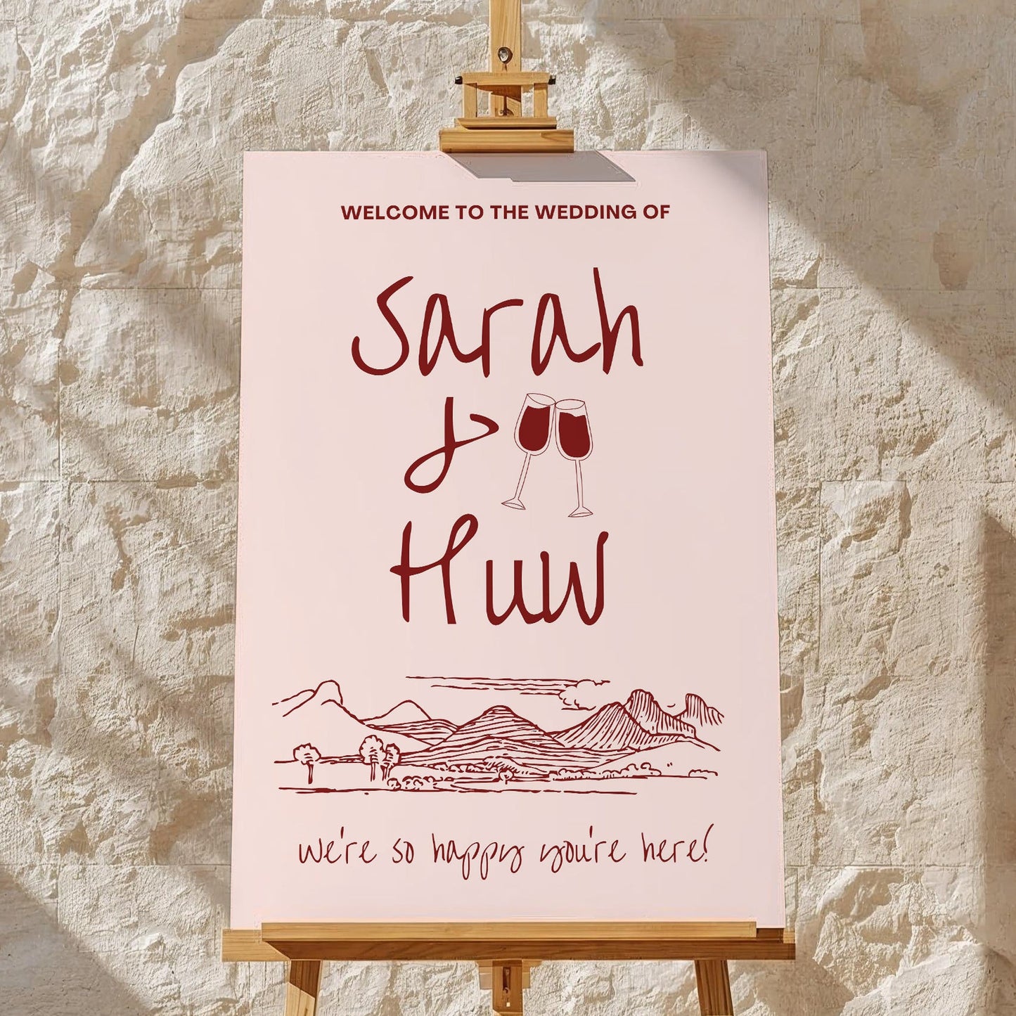 Welcome Sign | Wine Country Kisses