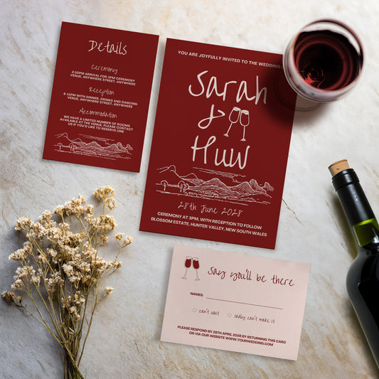 Invite Set | Wine Country Kisses
